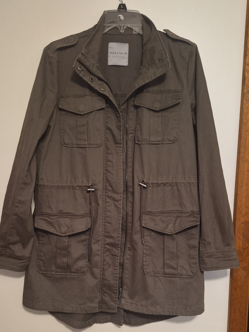 Bagatelle Olive Utility Field Jacket with Multiple Pockets Sz M